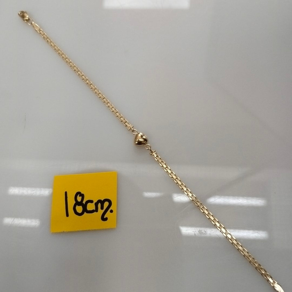 PULSERA ESPECIAL C CORAZON 14K 18 CM 2.7 GR (NUEVO)