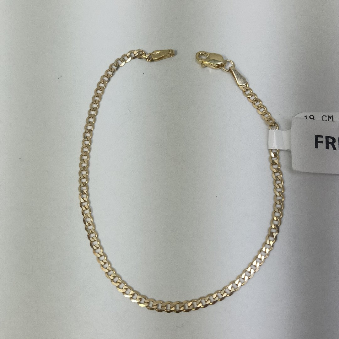 PULSERA TEJIDO BARBADA 14K 18 CM 2.1 GR (NUEVO)