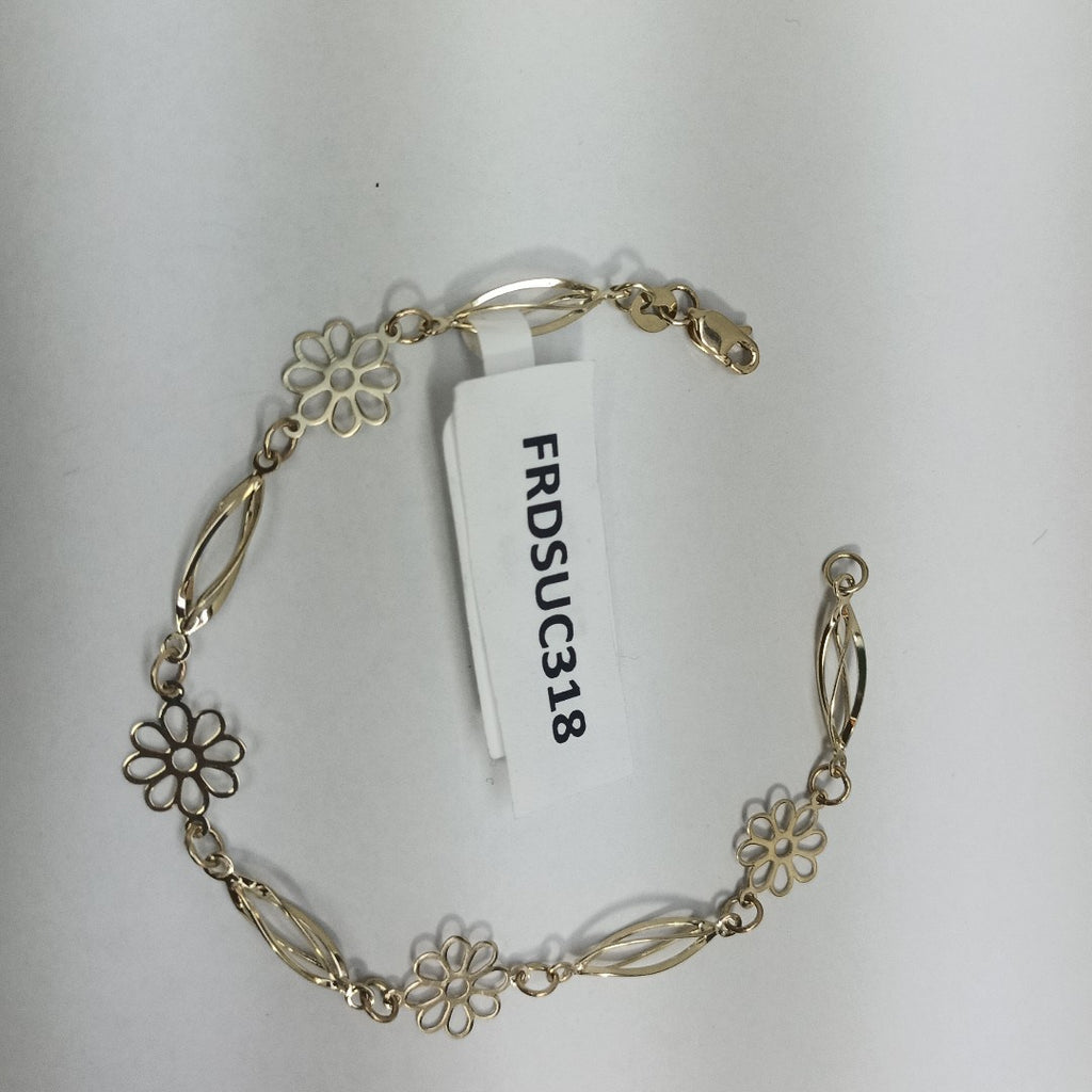 PULSERA ESPECIAL CON FLORES 14K 18 CM 2.6 GR (NUEVO)