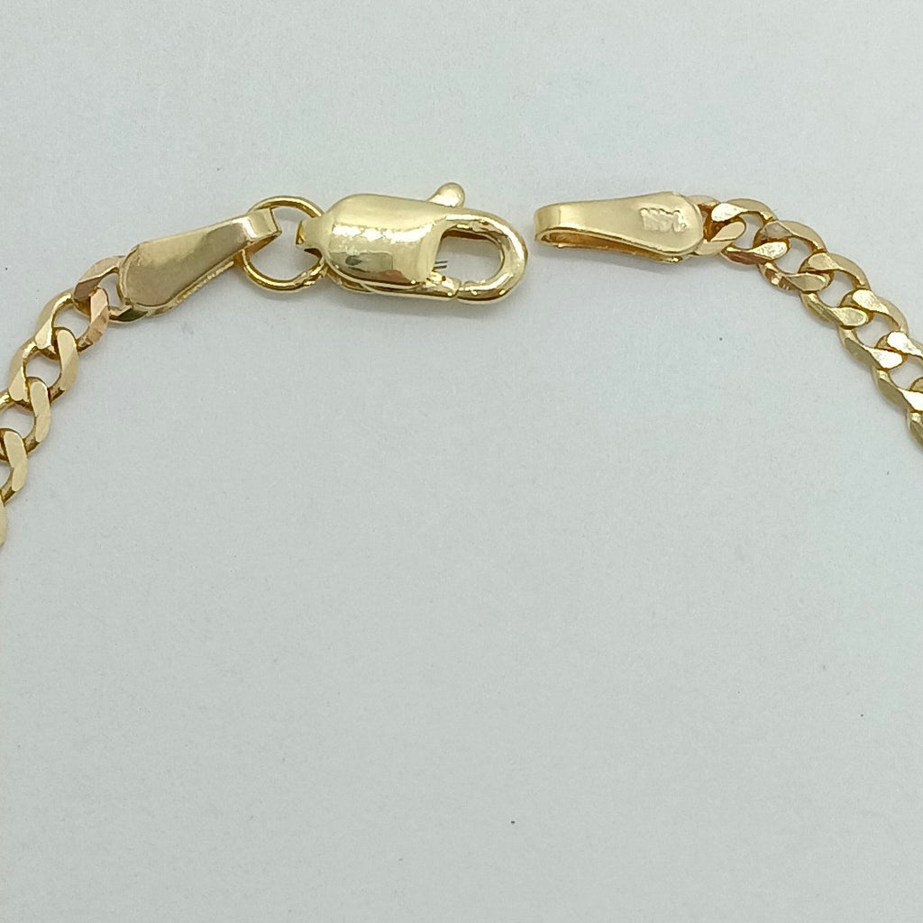 PULSERA TEJIDO BARBADA 14K 18 CM 2.1 GR (NUEVO)