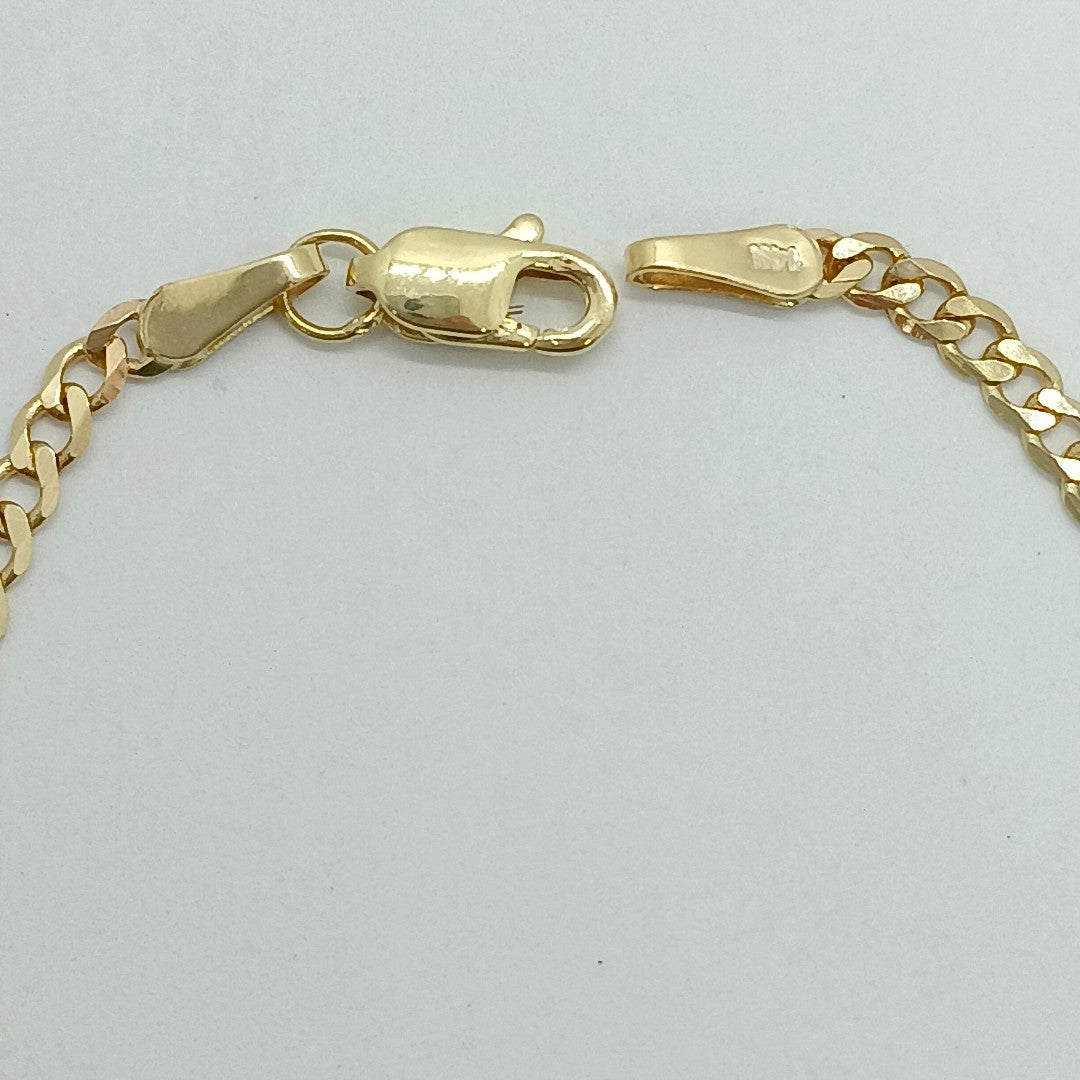 PULSERA TEJIDO BARBADA 14K 18 CM 2.1 GR (NUEVO)