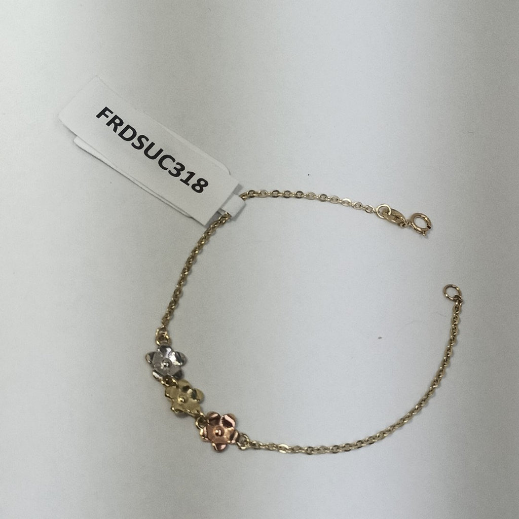 PULSERA TEJIDO ESPECIAL FIG FLORES 14K 18 CM 2 GR (NUEVO)