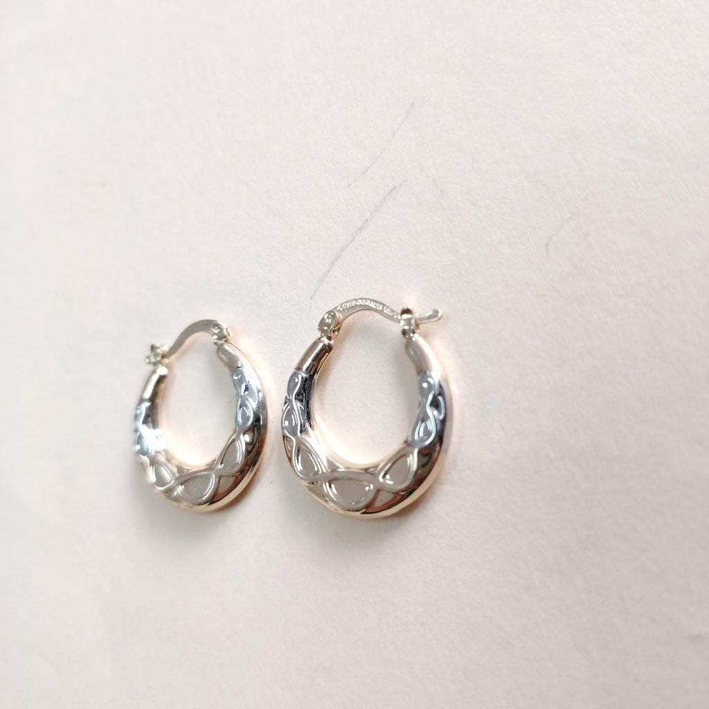 ARETES ARRACADAS COMBINADAS CON INFINITO 14K 2.2 GR (NUEVO)