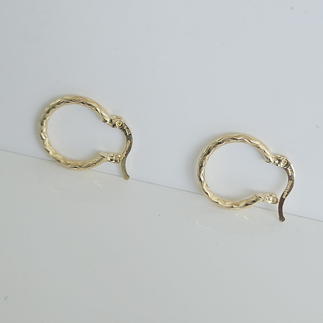 ARETES ARRACADAS TRENZADAS 14K 18 1.6 GR (NUEVO)