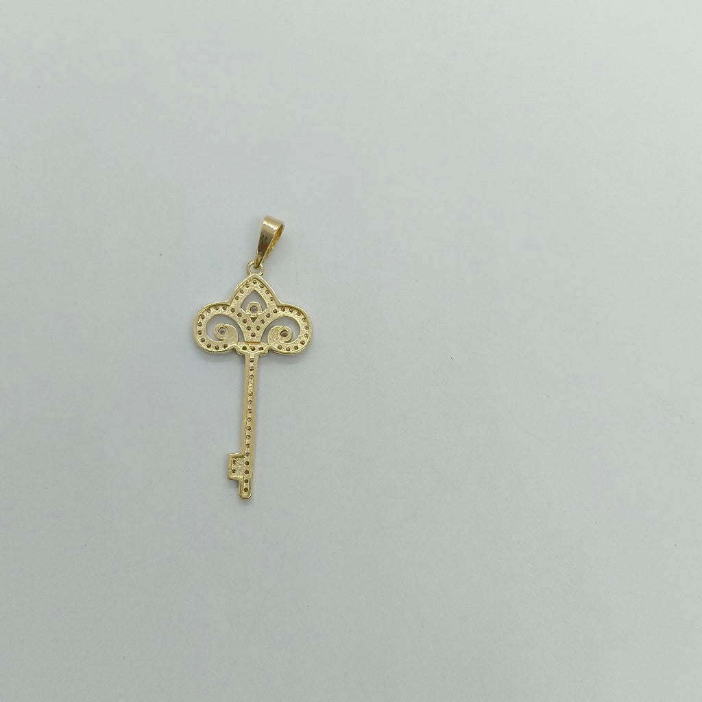 DIJE LLAVE C CIRCONIAS 14K 1.6 GR (NUEVO)