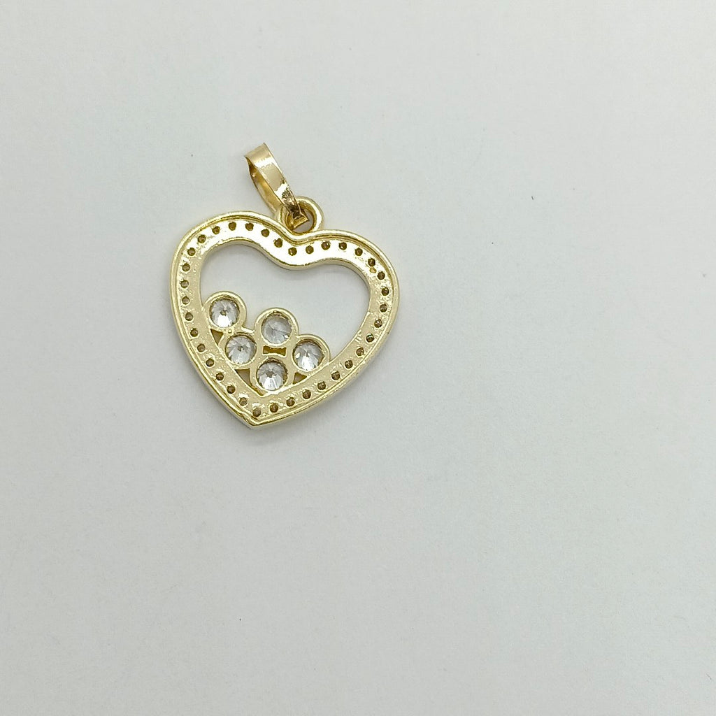 DIJE CORAZON CON CIRCONIAS 14K 1.7 GR (NUEVO)