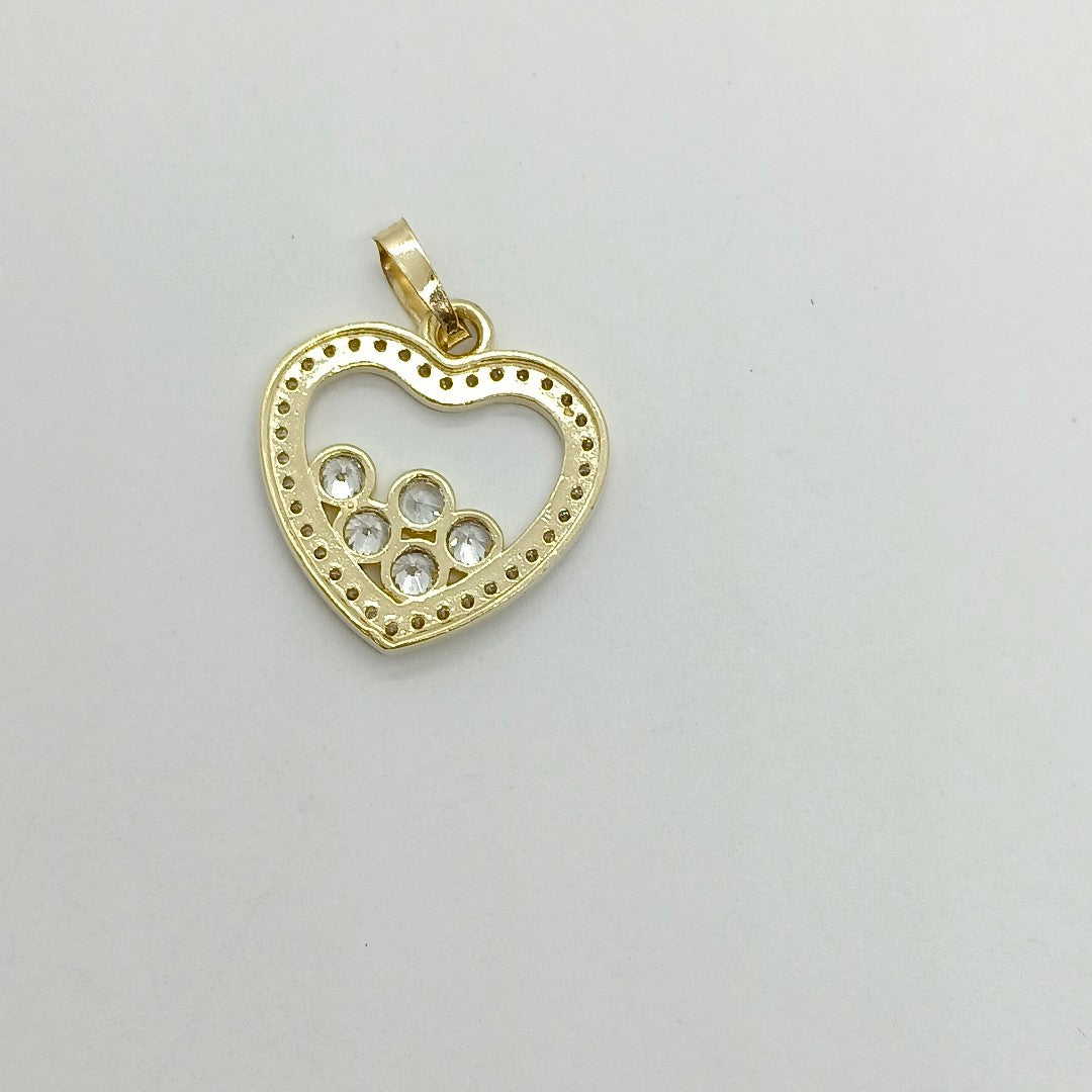 DIJE CORAZON CON CIRCONIAS 14K 1.7 GR (NUEVO)