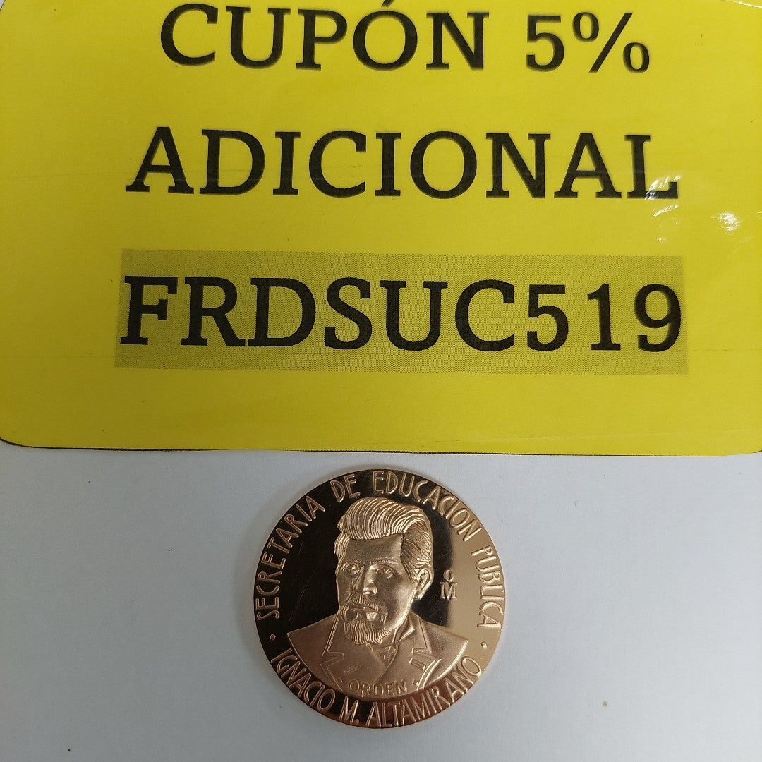 MEDALLA CONMEMORATIVA ORO 21 K 42 GRMS (SEMINUEVO)