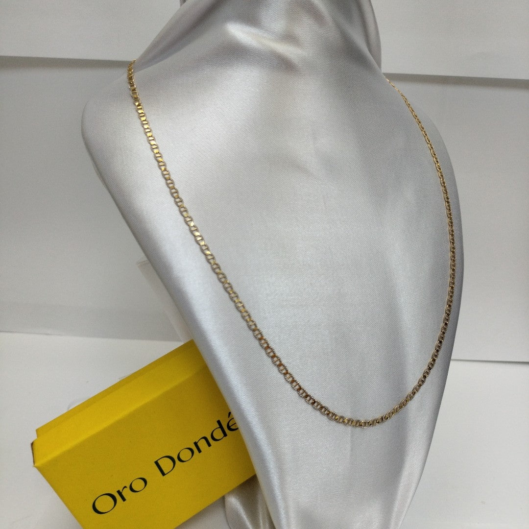 CADENAS TEJIDO GUCHI DIAMANTADO ORO 10K 55 CM 3.9 GR (NUEVO)