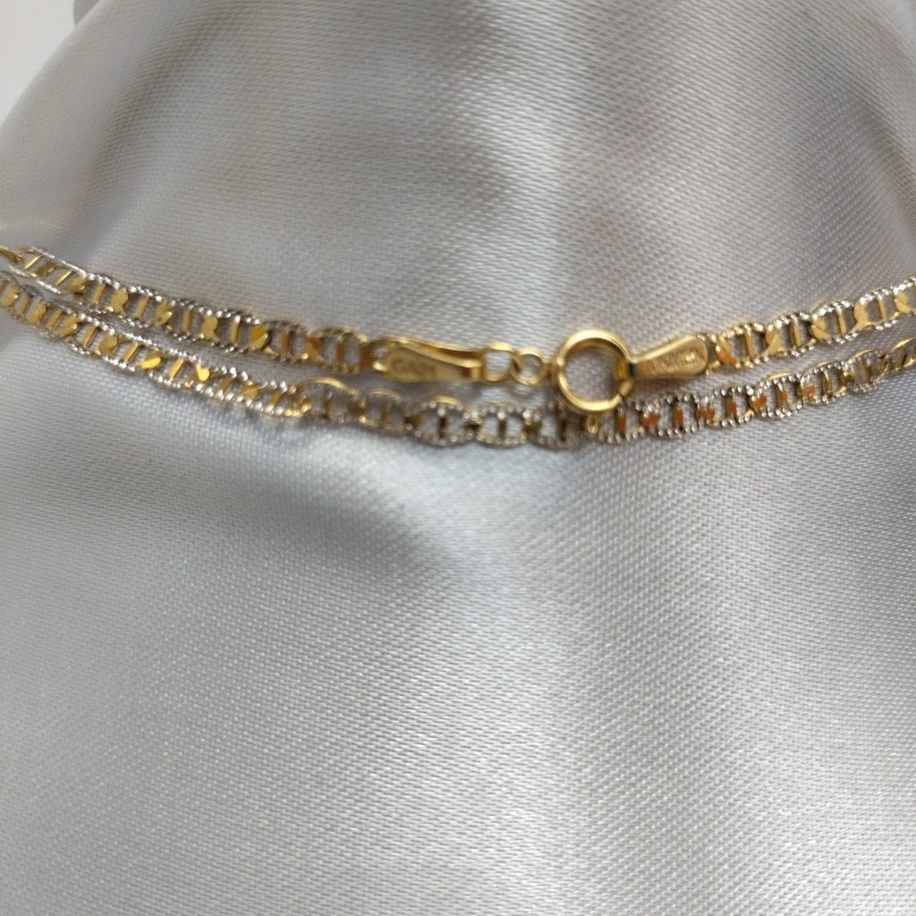 CADENAS TEJIDO GUCHI DIAMANTADO ORO 10K 55 CM 3.9 GR (NUEVO)