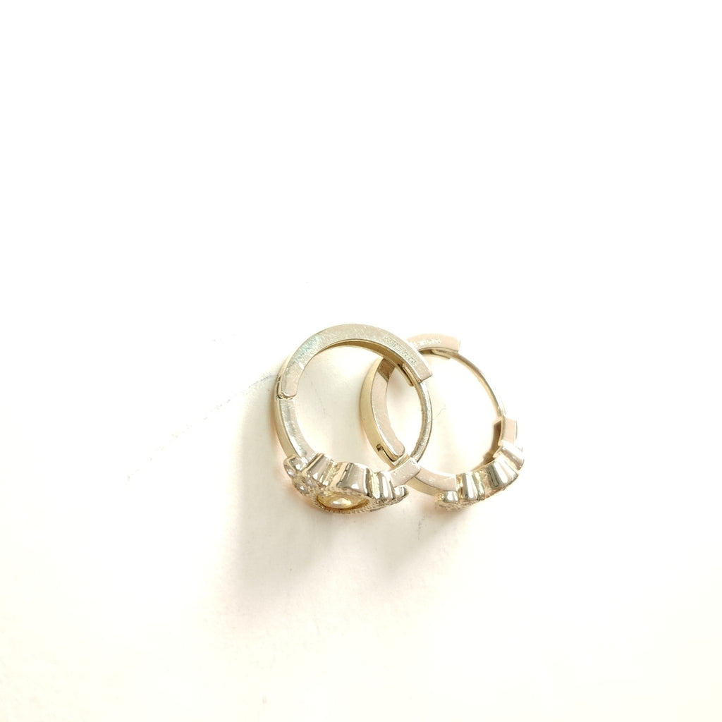 ARETES ARRACADAS CON CIRCONIAS Y PDRAS COL 14K 3.2 GR (NUEVO)