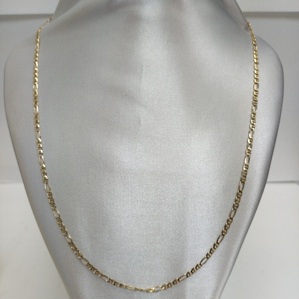 CADENAS TEJIDO FIGARO GUCHI ORO 10K 55 CM 5 GR (NUEVO)