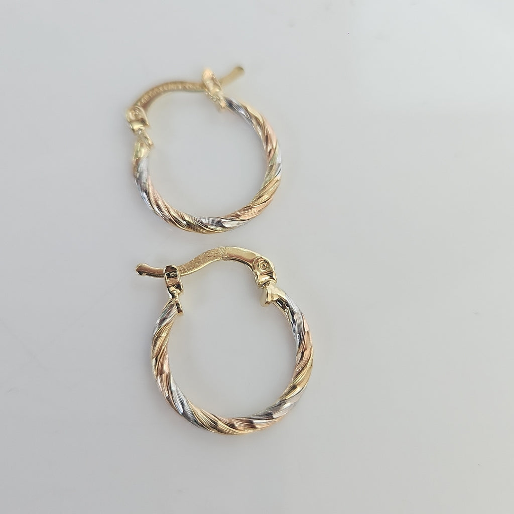 ARETES ARRACADAS COMBINADAS 14K 2 GR (NUEVO)