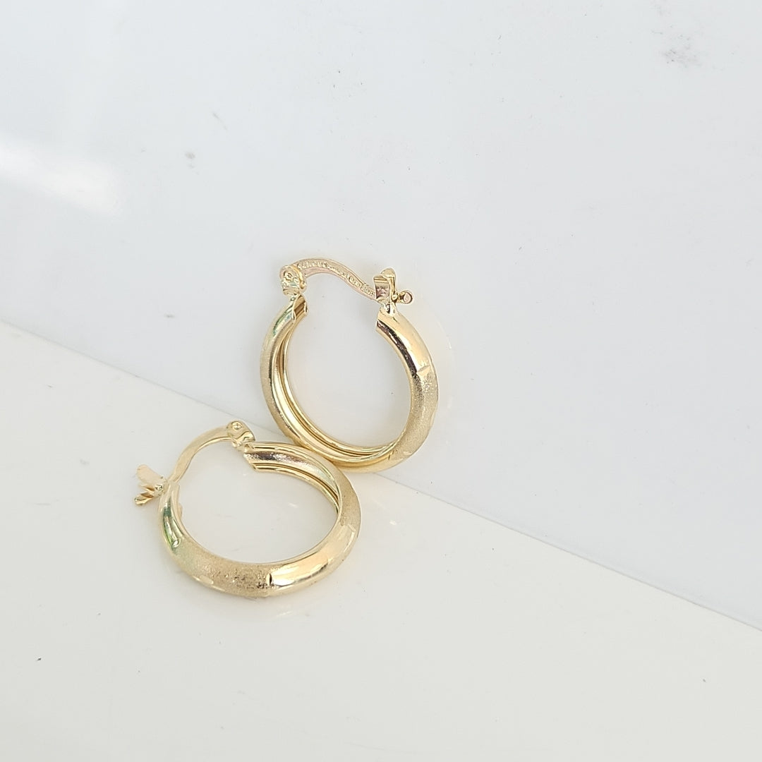 ARETES TEJIDO ARRACADA SATINADA 14K 2.5 GR (NUEVO)