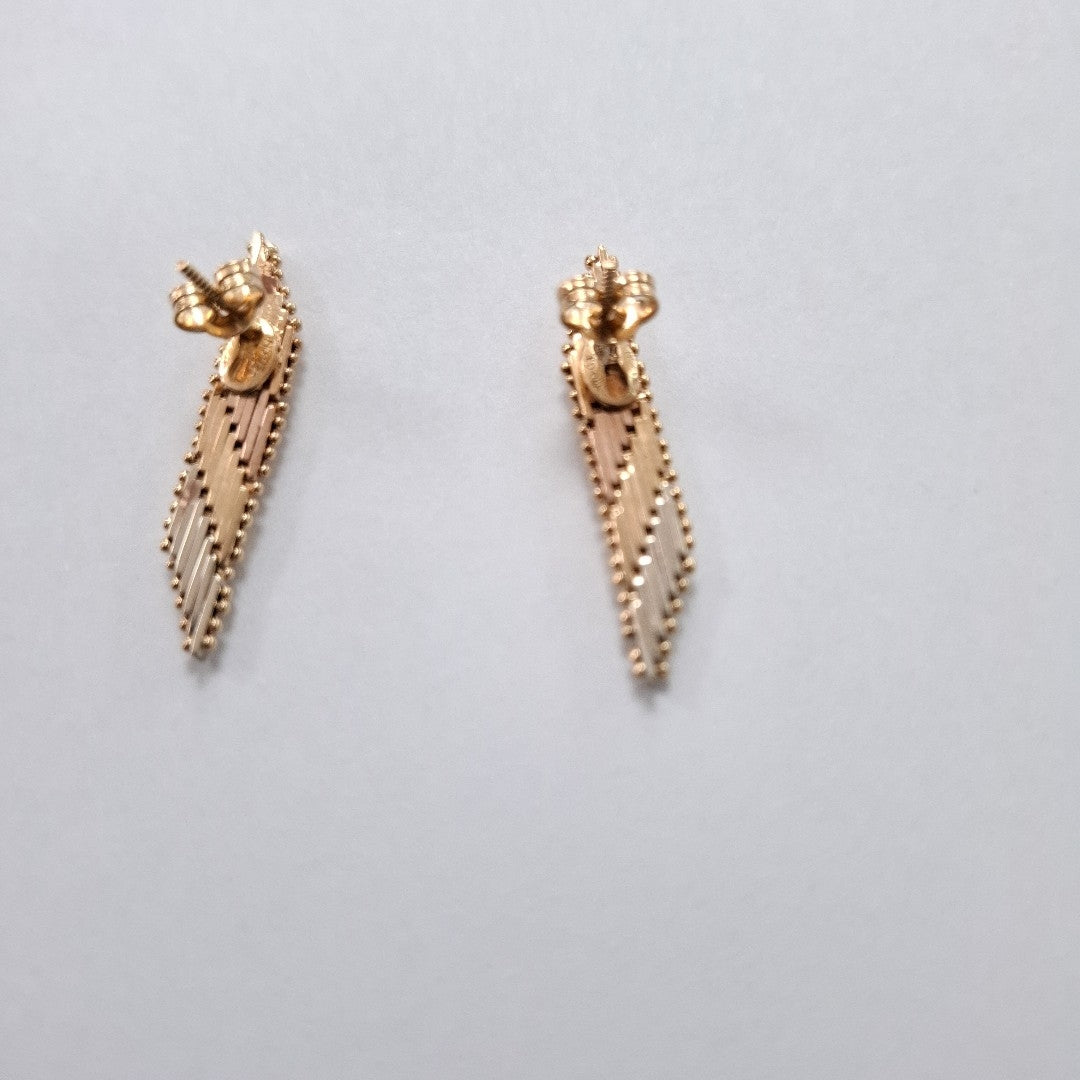 ARETES PAR ORO COMBINADO 14 K 4,90 GRMS (SEMINUEVO)