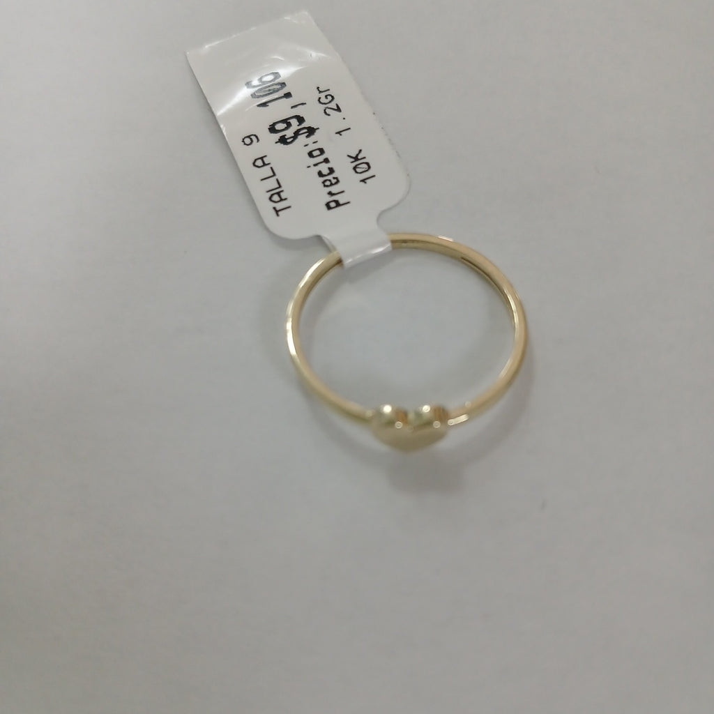 ANILLOS ANILLITO FIG CORAZON 10K TALLA 9 1.2 GR (NUEVO)