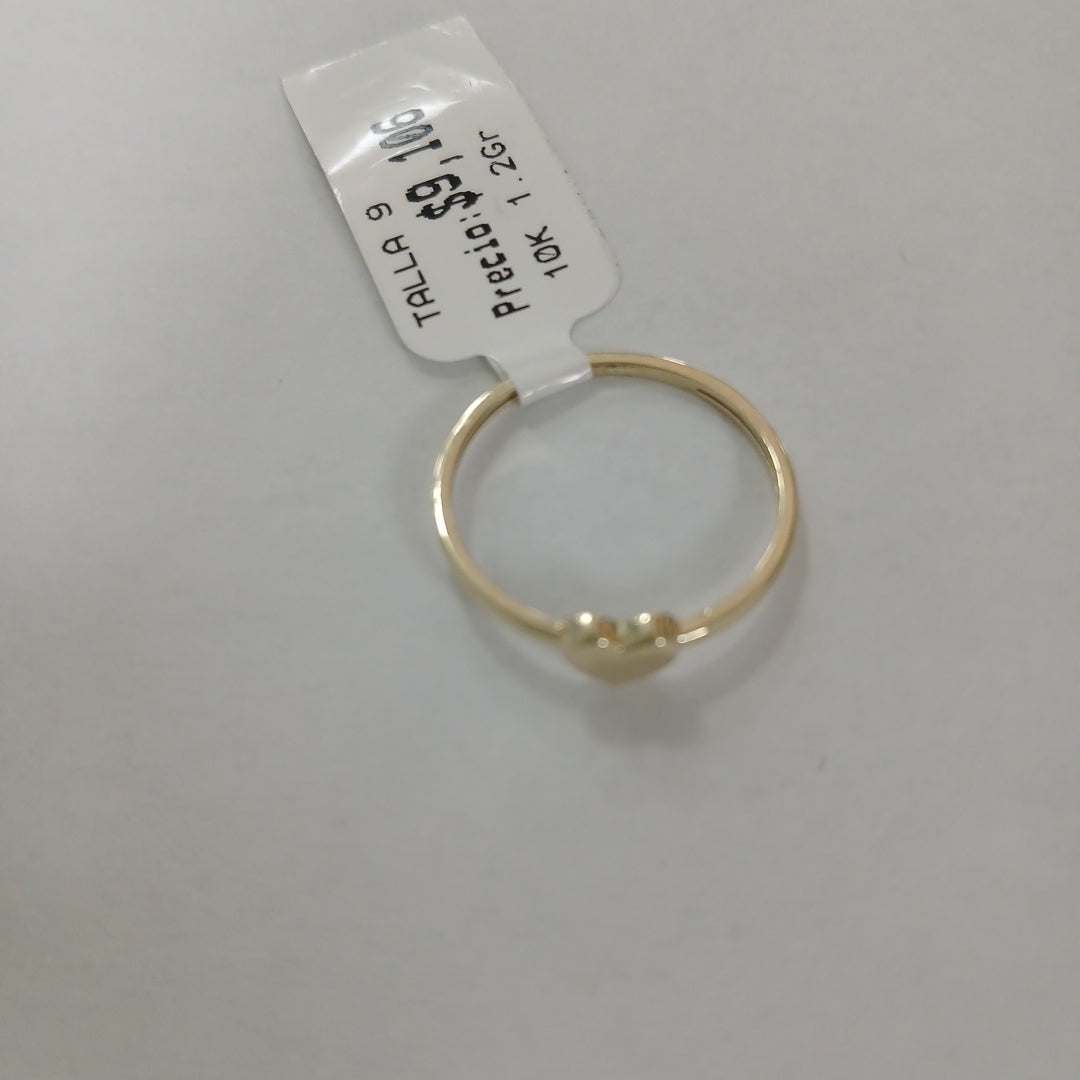 ANILLOS ANILLITO FIG CORAZON 10K TALLA 9 1.2 GR (NUEVO)