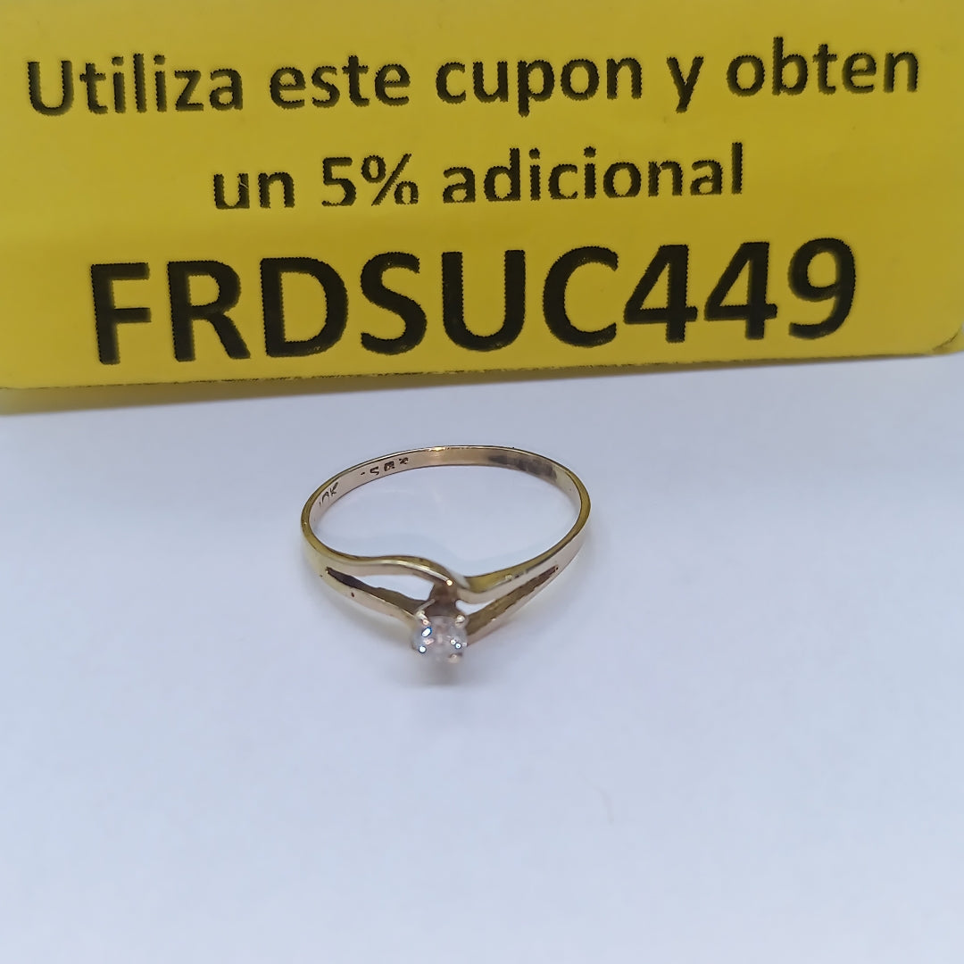 ANILLITO,SOLITARIO ORO 10 K 1,20 GRMS (SEMINUEVO)