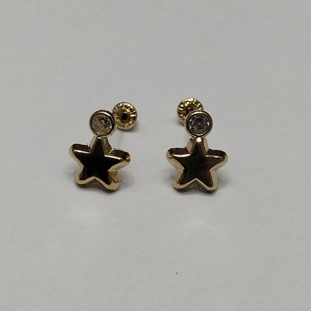 BROQUELES BROQUEL FIG ESTRELLA C CIRCONIA 14K 0.2603 GR (NUEVO)