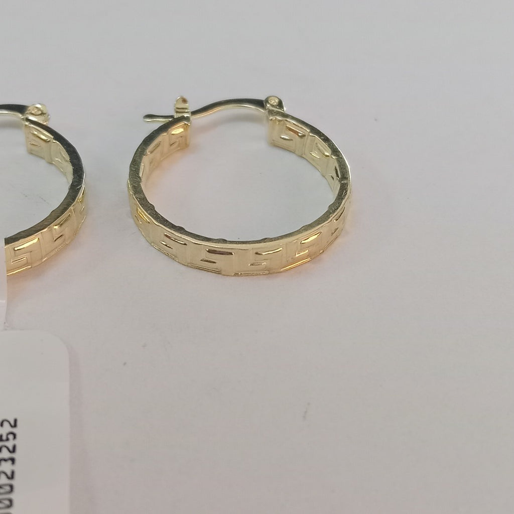 ARETES TEJIDO ARRACADAS TIPO GRECAS 14K 2.1 GR (NUEVO)