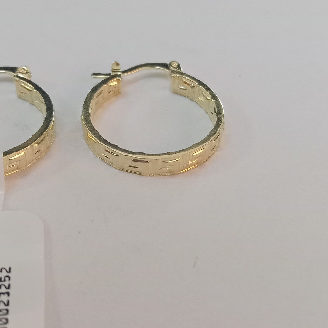 ARETES TEJIDO ARRACADAS TIPO GRECAS 14K 2.1 GR (NUEVO)