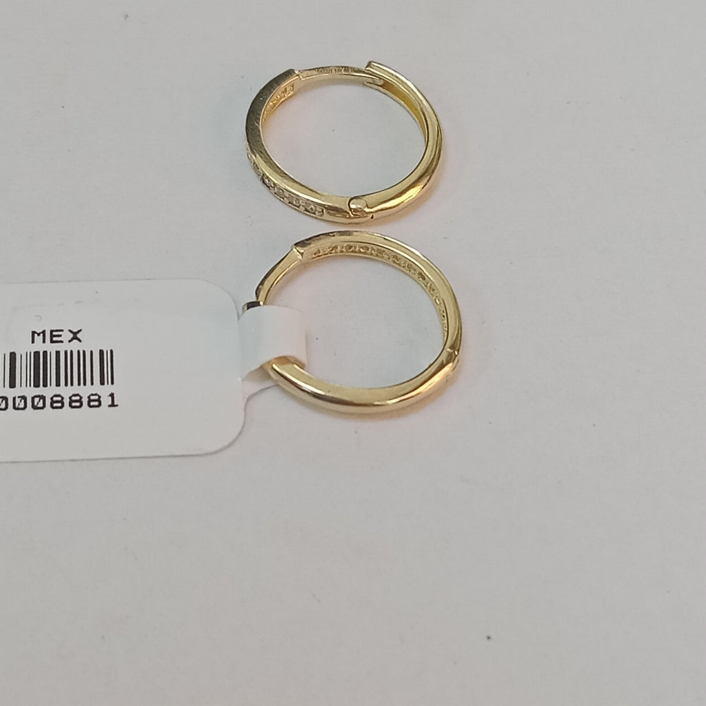 ARETES HUGGIES C CIRCONIA 14K 1.8 GR (NUEVO)