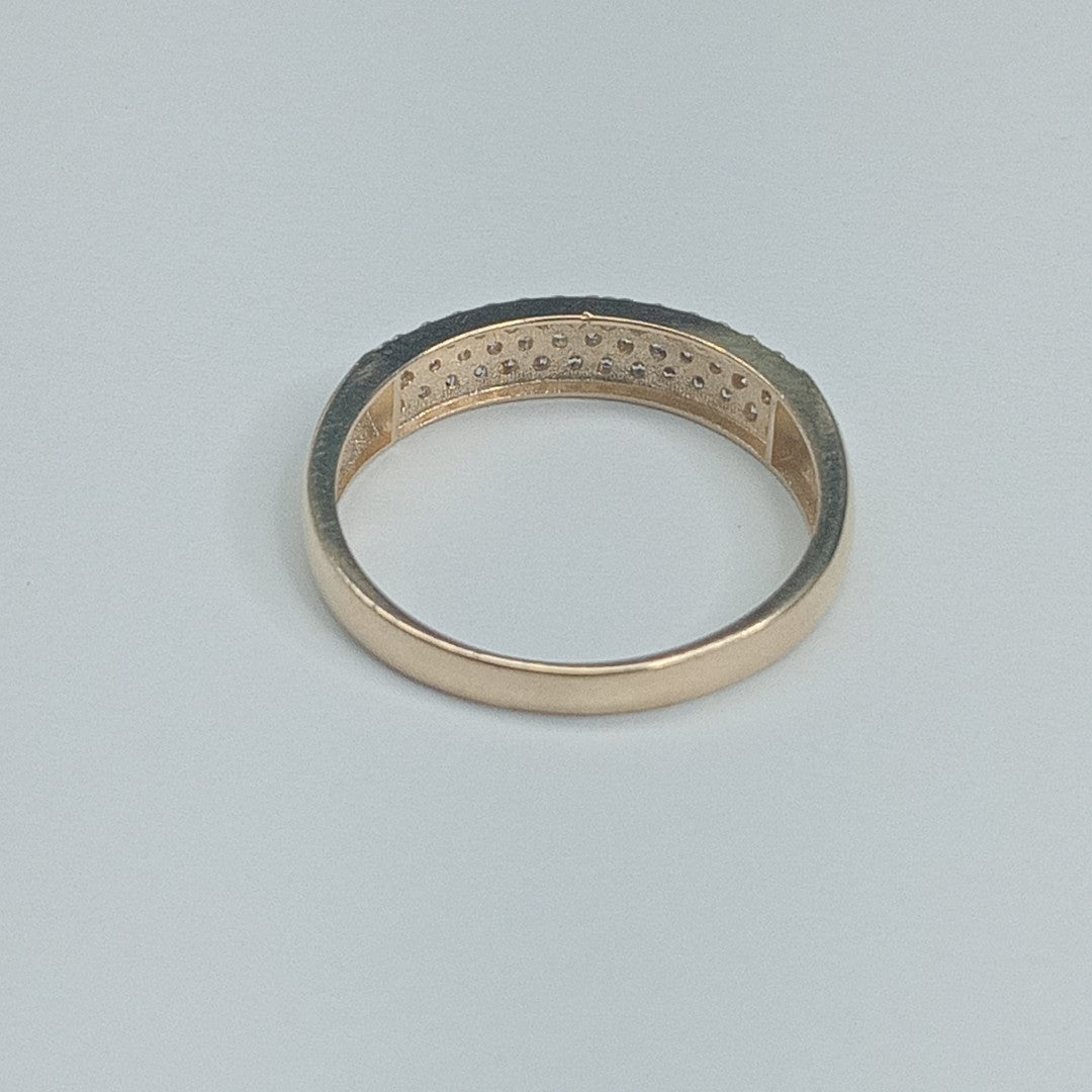 ANILLO ANILLITO C CIRCONIAS 14K 9 TALLA 2.5 GR (NUEVO)