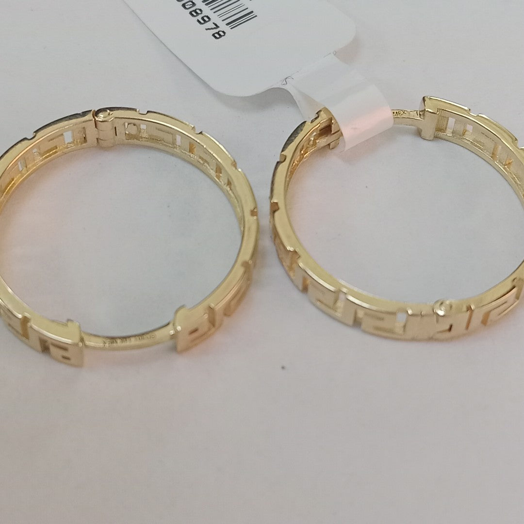 ARETES ARRACADA C GRECAS 14K 4.9 GR (NUEVO)