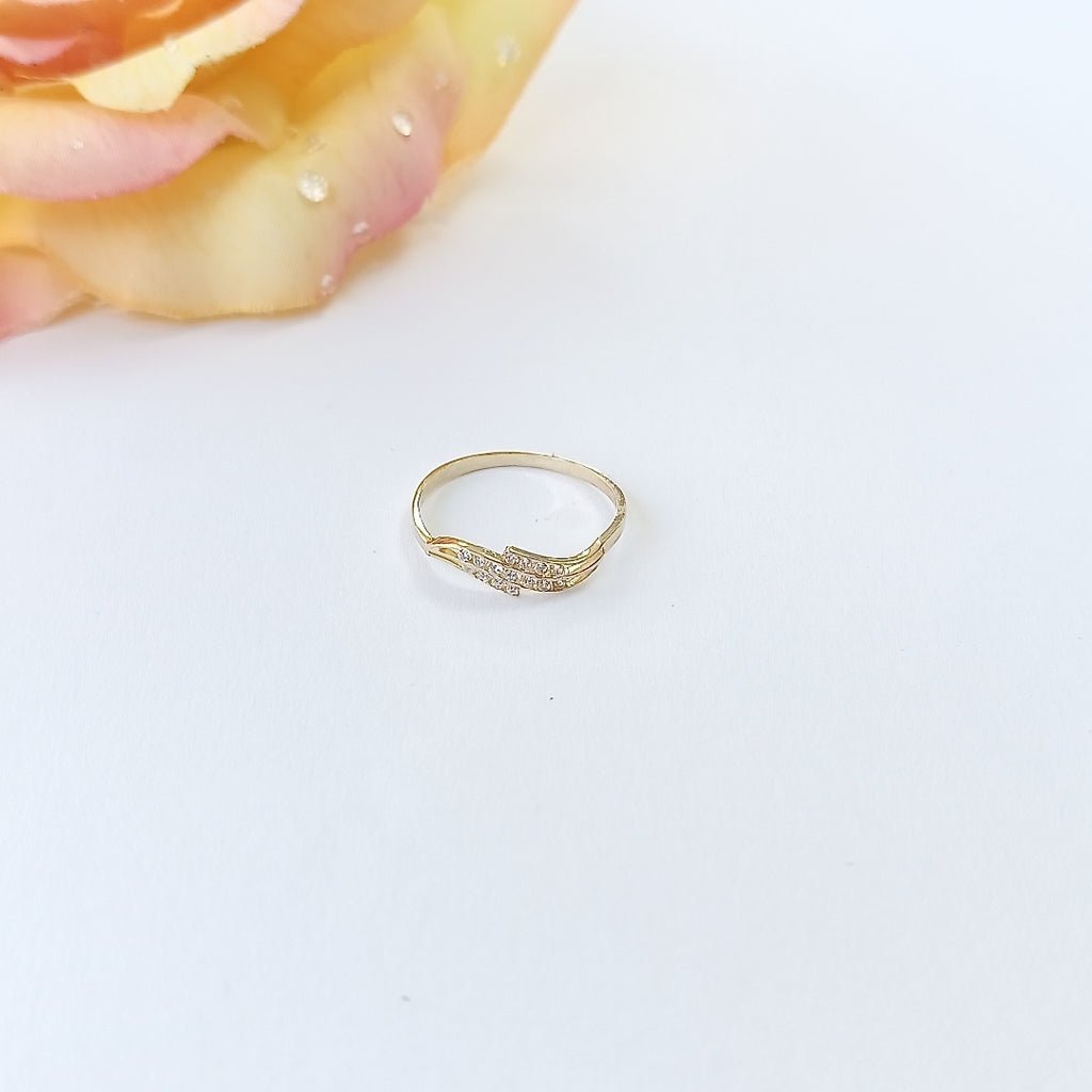 ANILLOS CON CIRCONIAS 14K TALLA 7 0.9 GR (NUEVO)