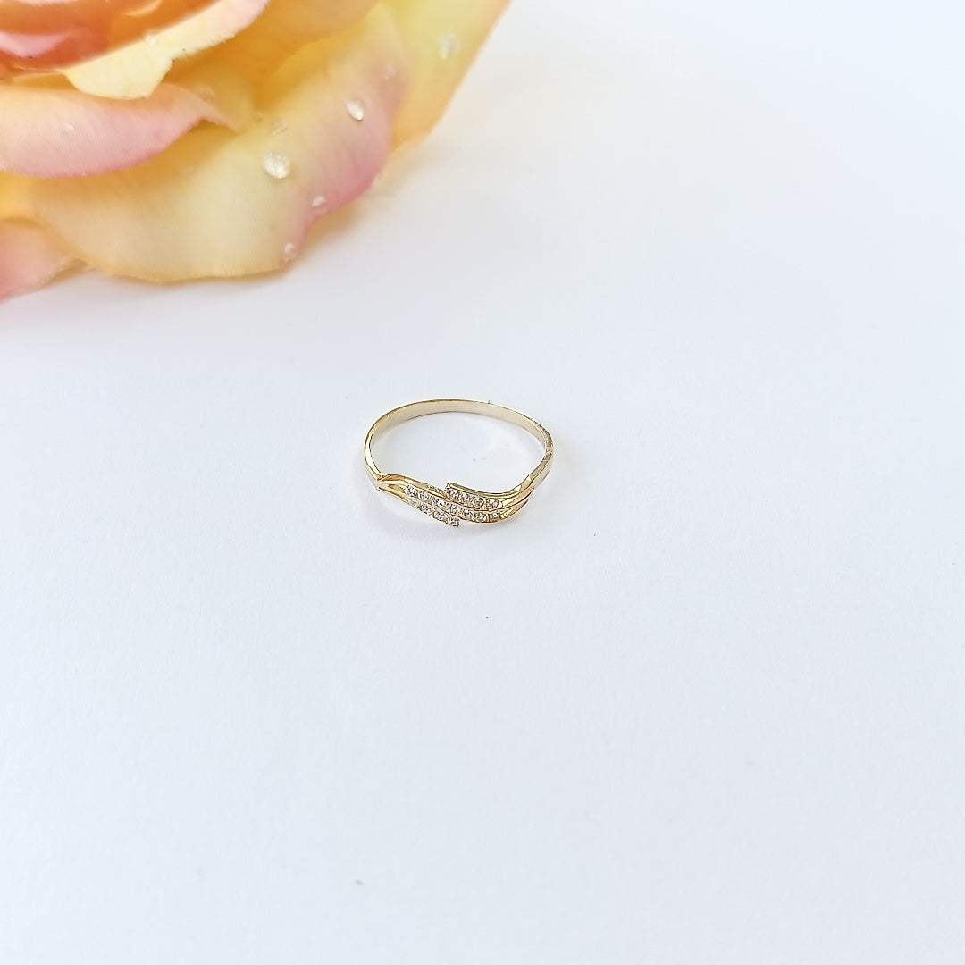 ANILLOS CON CIRCONIAS 14K TALLA 7 0.9 GR (NUEVO)