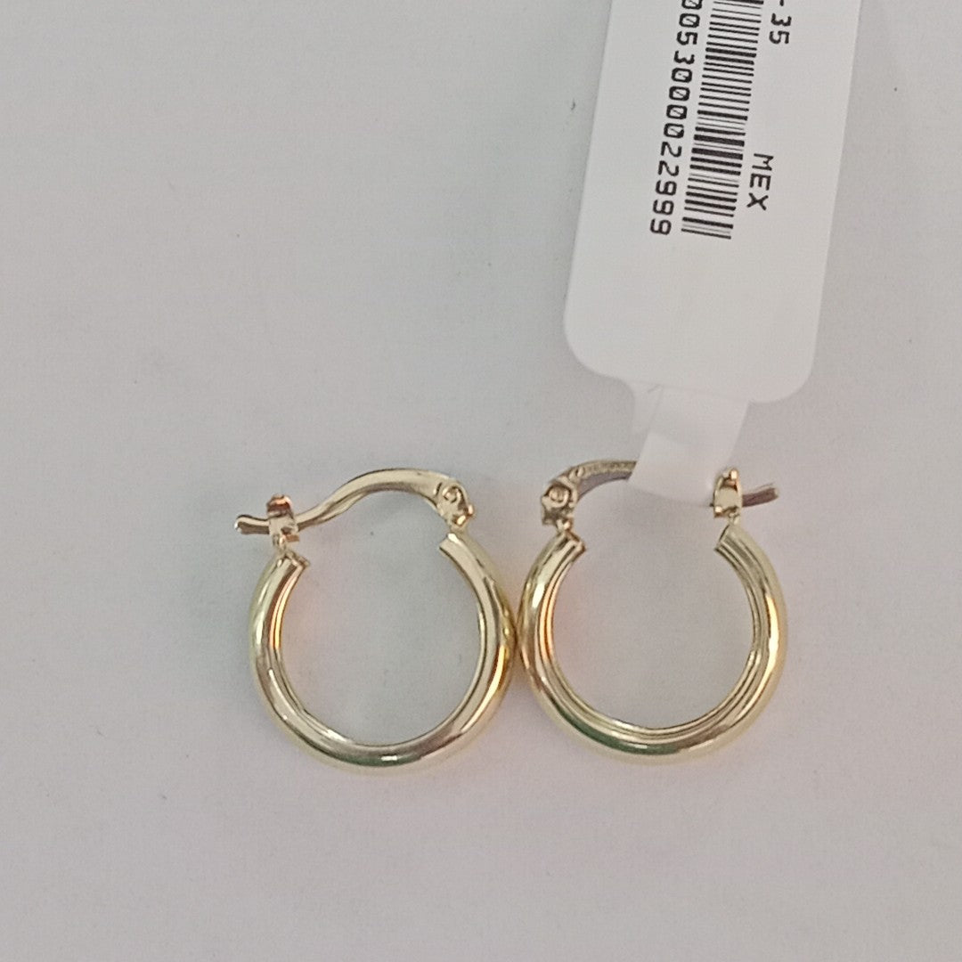 ARETES TEJIDO ARRACADAS LISAS 14K 2.2 GR (NUEVO)
