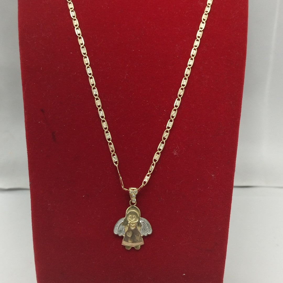 CADENA, DIJE ORO, ORO MUY BAJO, ORO COMBINADO 10 K 5.1 GRMS (SEMINUEVO)