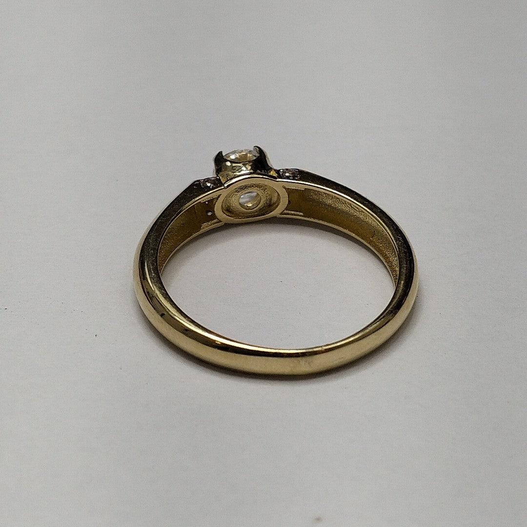 ANILLO ANILLITO C CIRCONIAS 14K 7 TALLA 2.1 GR (NUEVO)