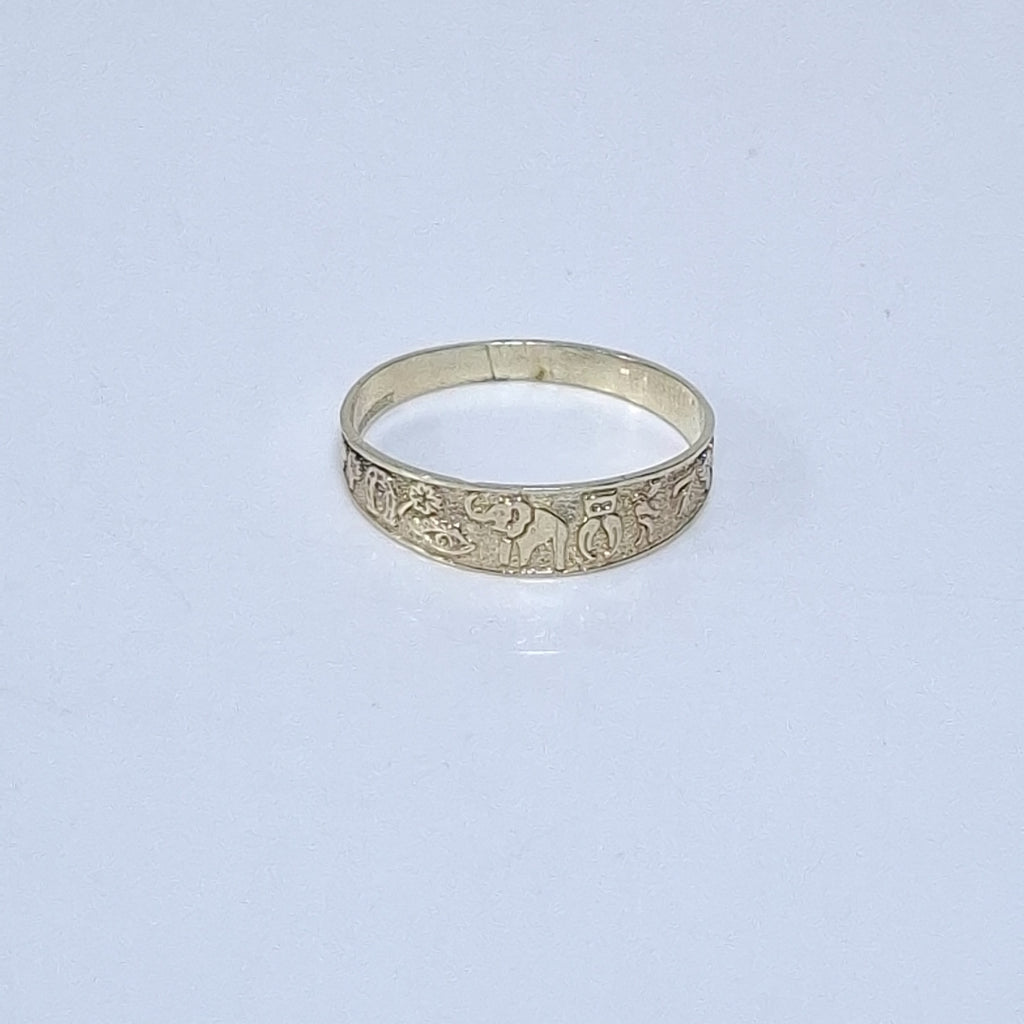 ANILLOS ARGOLLA DE LA SUERTE 10K TALLA 7 1.1 GR (NUEVO)
