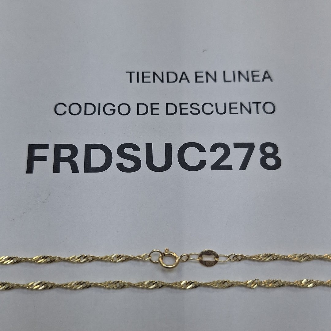 CADENA MEDIO TORZAL 10K 55 CM 2.4 GR (NUEVO)