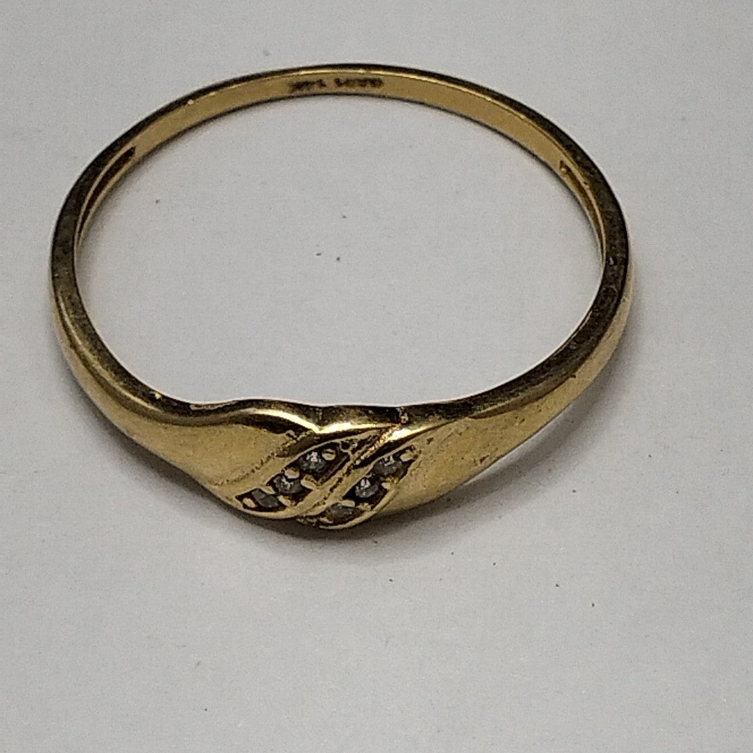 ANILLO ANILLITO C CIRCONIAS 14K 8.5 TALLA 1.2 GR (NUEVO)
