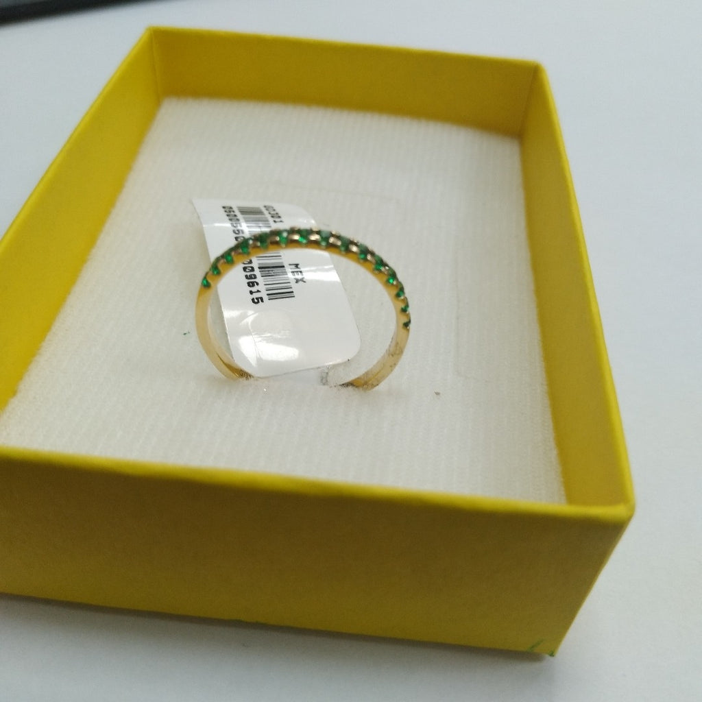 ANILLO ANILLITO MEDIA CHURUMBELA C PDRAS COLOR VERDE 14K 9 TALLA 1.7 GR (NUEVO)