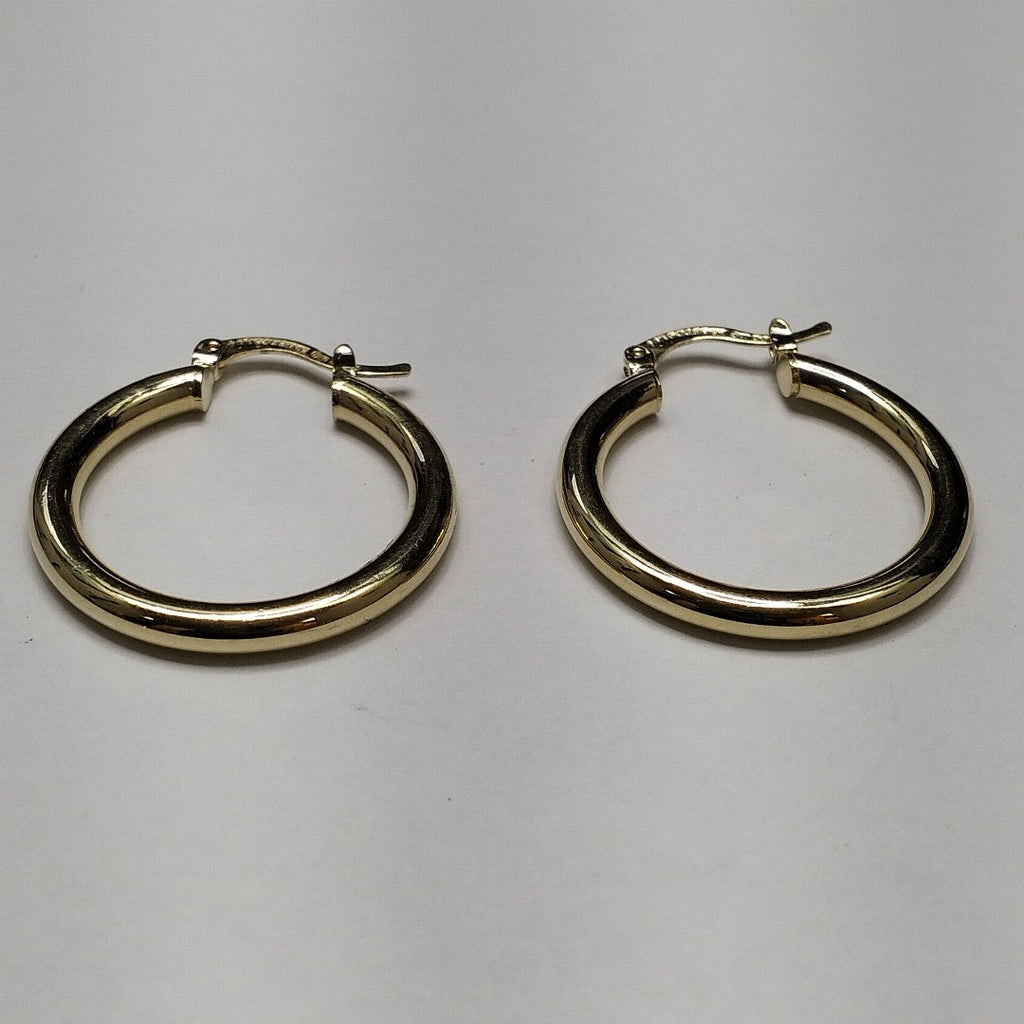 ARETES TEJIDO ARRACADAS LISAS HUECAS 14K 2.1 GR (NUEVO)