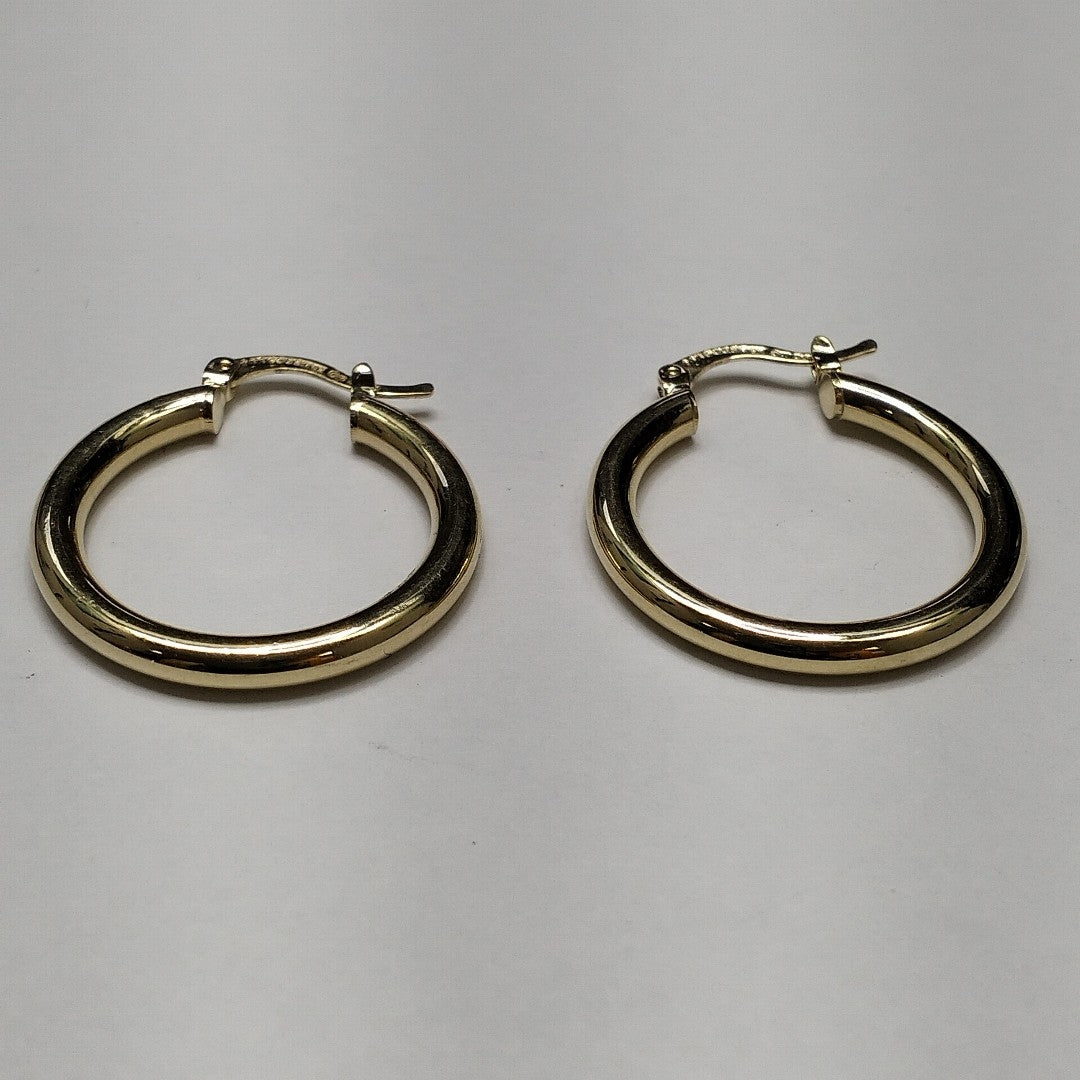 ARETES TEJIDO ARRACADAS LISAS HUECAS 14K 2.1 GR (NUEVO)