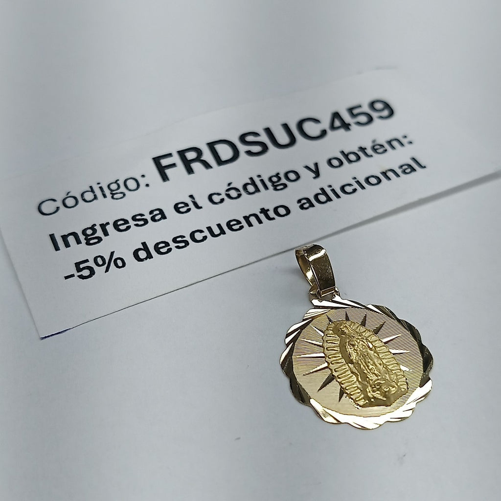 DIJE MEDALLA RELIGIOSA 14K 0.8 GR (NUEVO)
