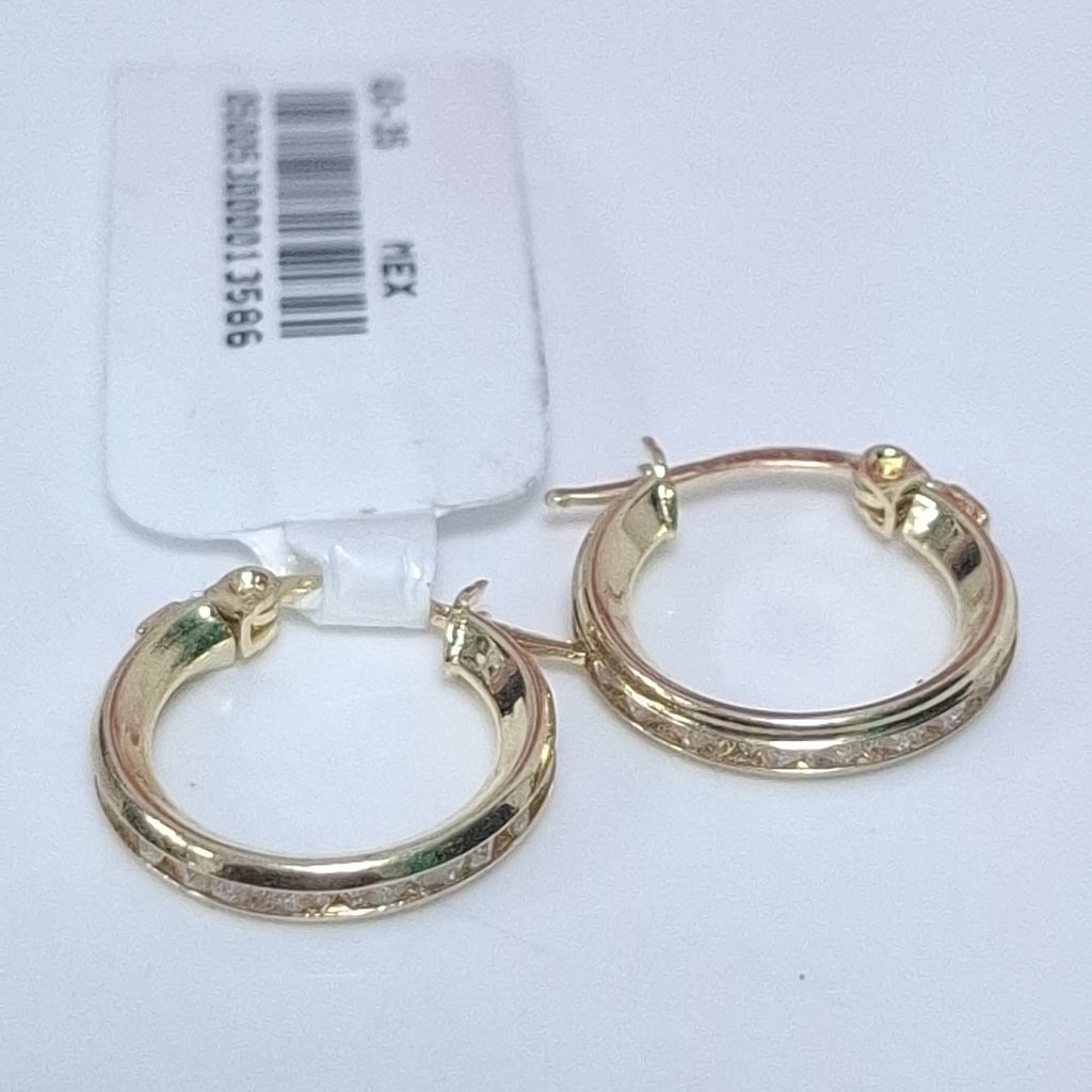 ARETES ARRACADAS CON CIRCONIAS 10K 1.3 GR (NUEVO)