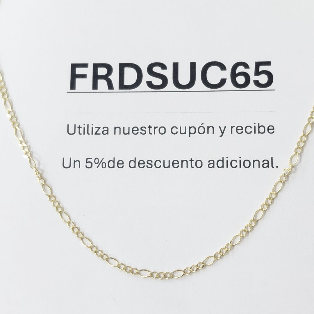 CADENA TEJIDO 3X1 14K 55 CM 2.3 GR (NUEVO)