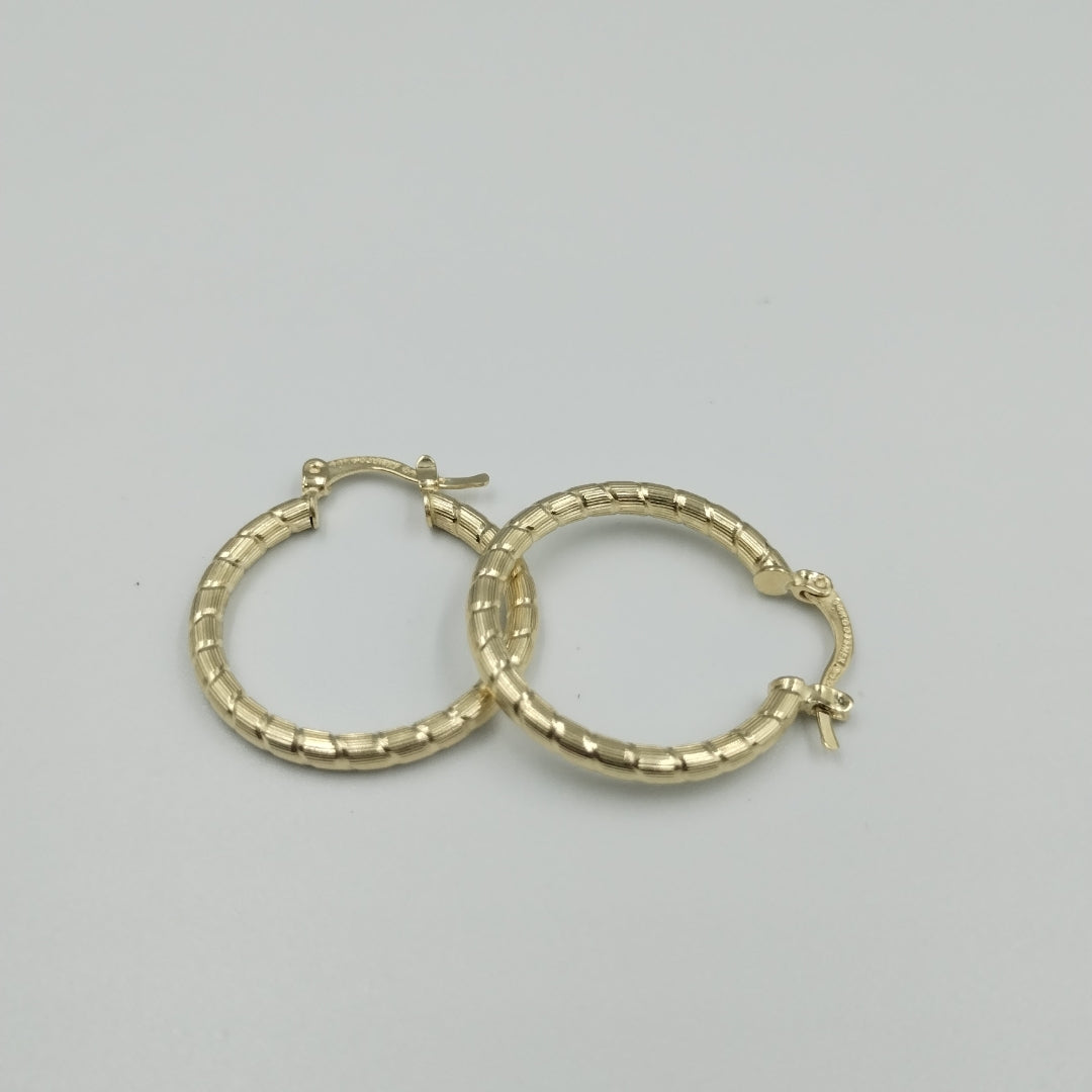 ARETES ARRACADAS LABRADAS 14K 3.2 GR (NUEVO)