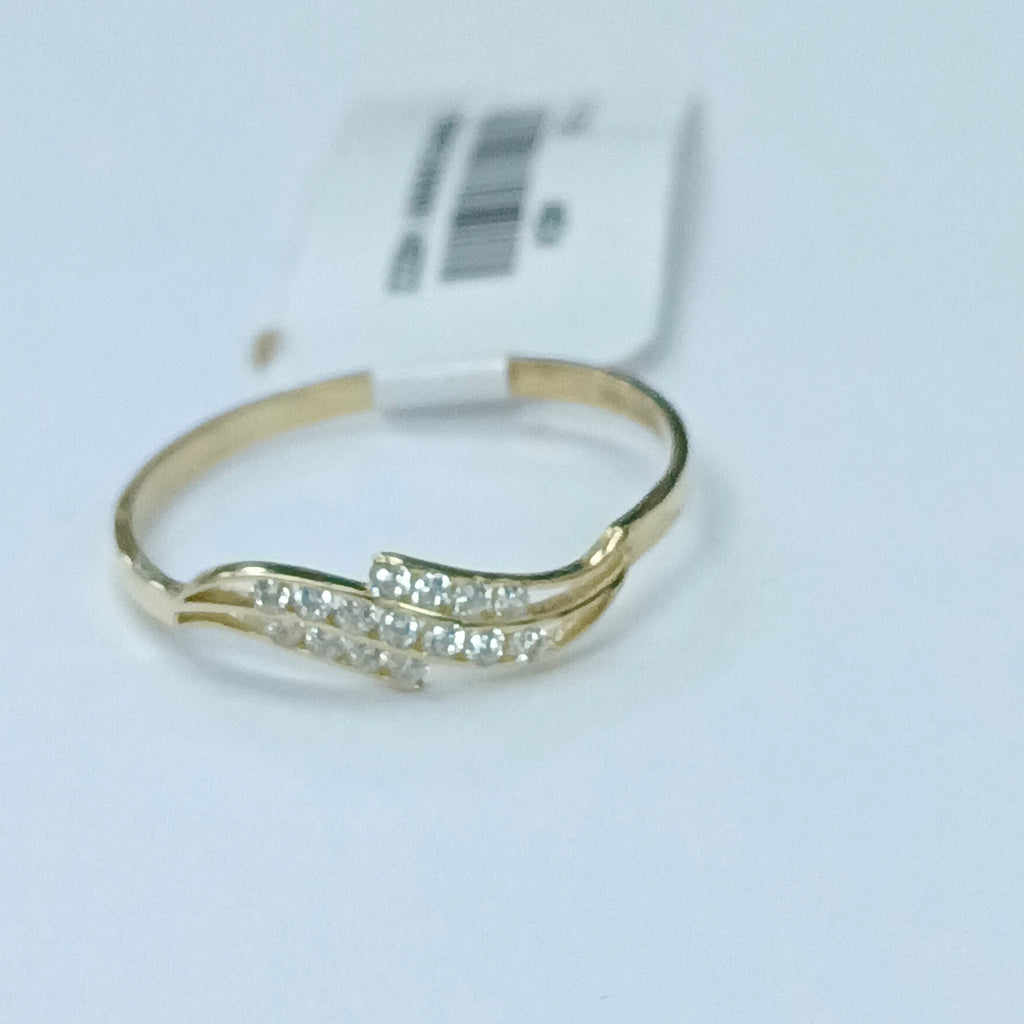ANILLOS C CIRCONIAS 14K TALLA 9 0.9 GR (NUEVO)