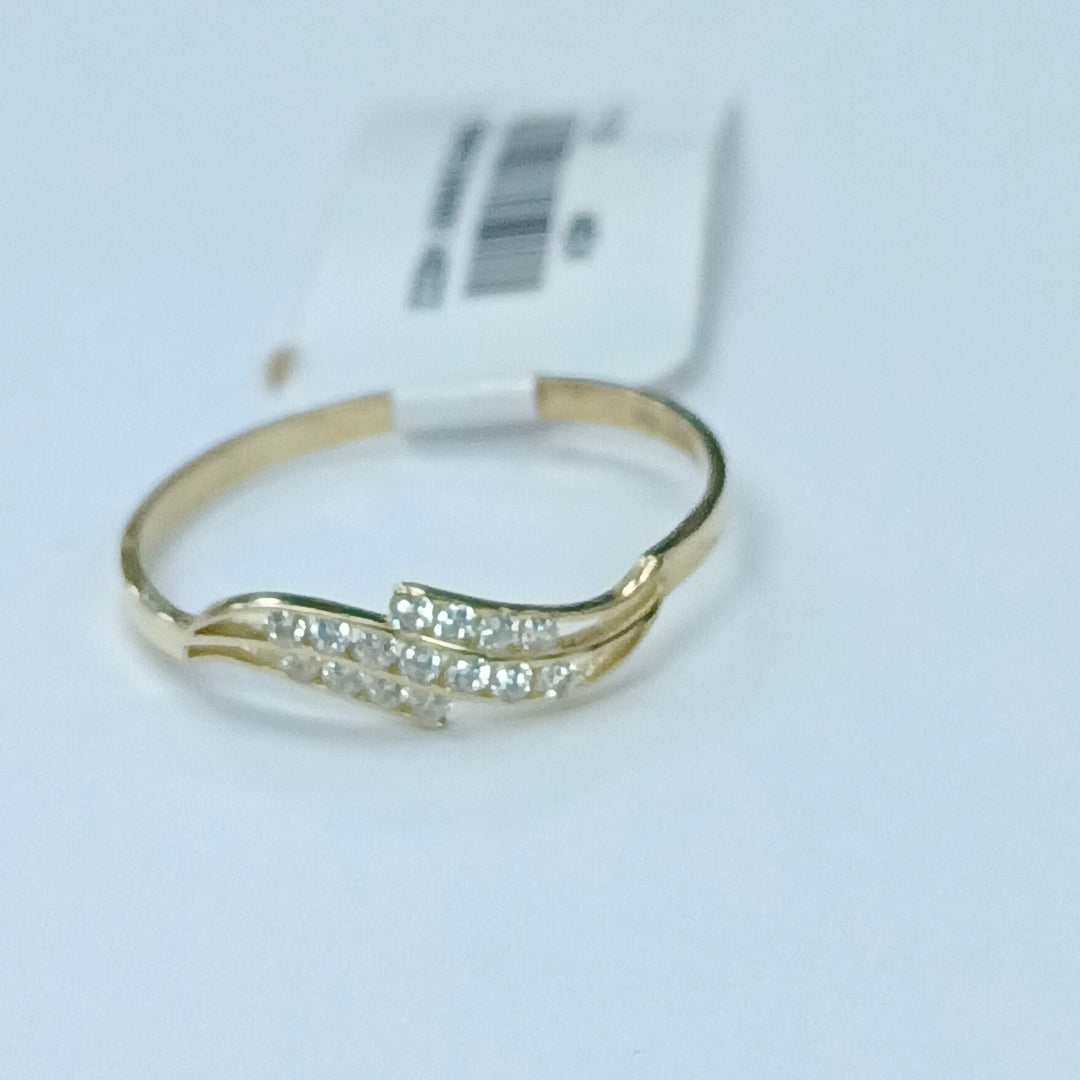 ANILLOS C CIRCONIAS 14K TALLA 9 0.9 GR (NUEVO)