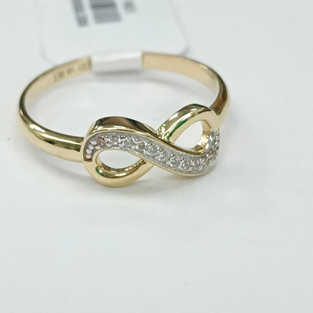 ANILLO ANILLITO FIG INFINITO C CIRCONIAS 14K 8 TALLA 1.8 GR (NUEVO)