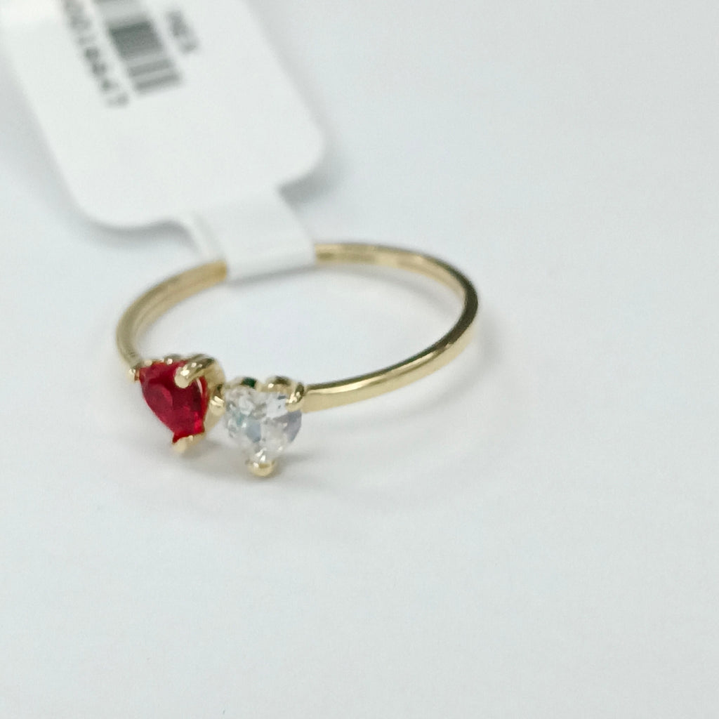 ANILLOS CON CIRCONIA T PIEDRA DE COLOR 14K TALLA 7 1.1 GR (NUEVO)