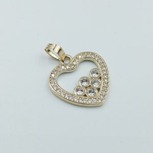 DIJE CORAZON CON CIRCONIAS 14K 1.7 GR (NUEVO)