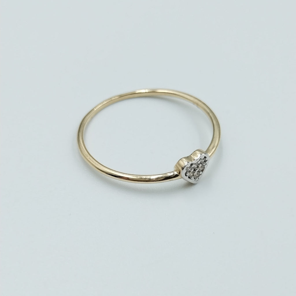 ANILLO ANILLITO CORAZON C CIRCONIA 14K 8 TALLA 0.9 GR (NUEVO)