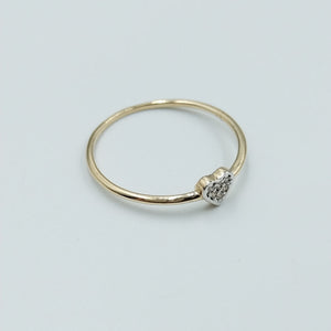 ANILLO ANILLITO CORAZON C CIRCONIA 14K 8 TALLA 0.9 GR (NUEVO)